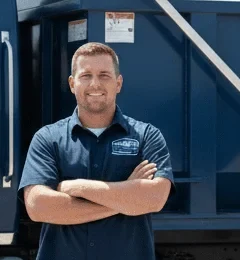 Tyler Reeves, Lead Driver at Ferdy Bros Dumpster Rental Fayetteville in Fayetteville, AR Tyler Reeves, Lead Driver at Ferdy Bros Dumpster Rental Fayetteville in Fayetteville, AR